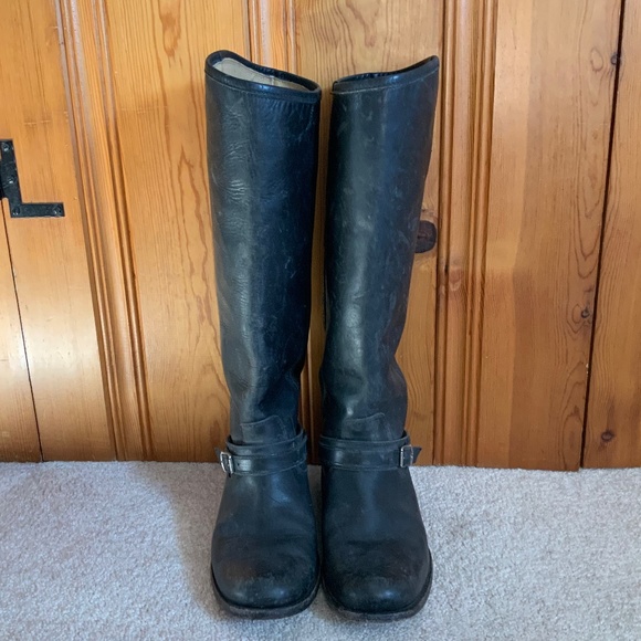 Frye Shoes - Frye Black Distressed LeatherRiding Boots